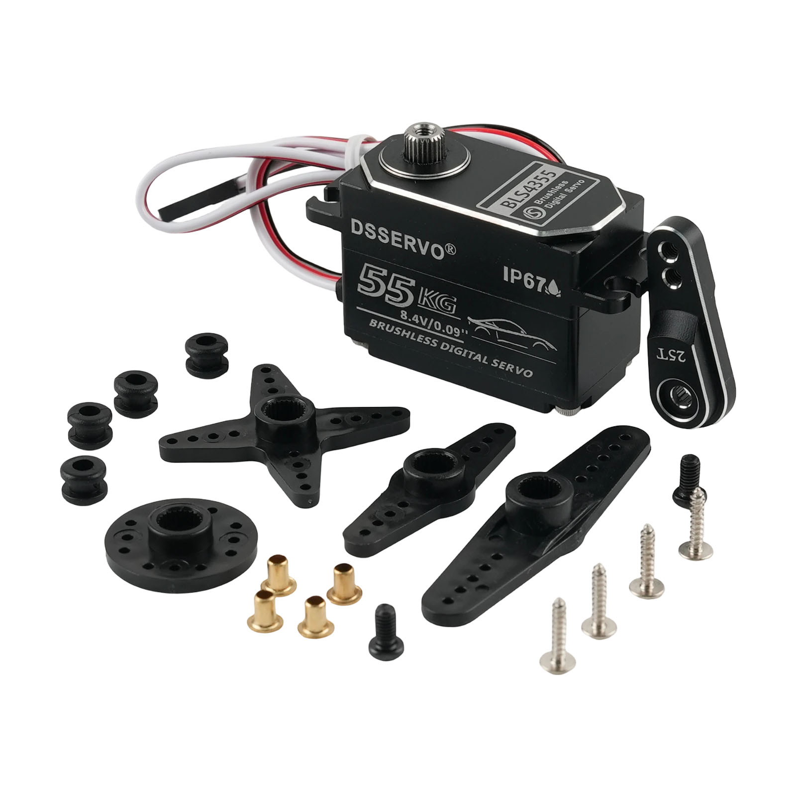 Rc Helicopter Servo - Dsservo BLS4355 55KG Low-profile All-metal Brushless