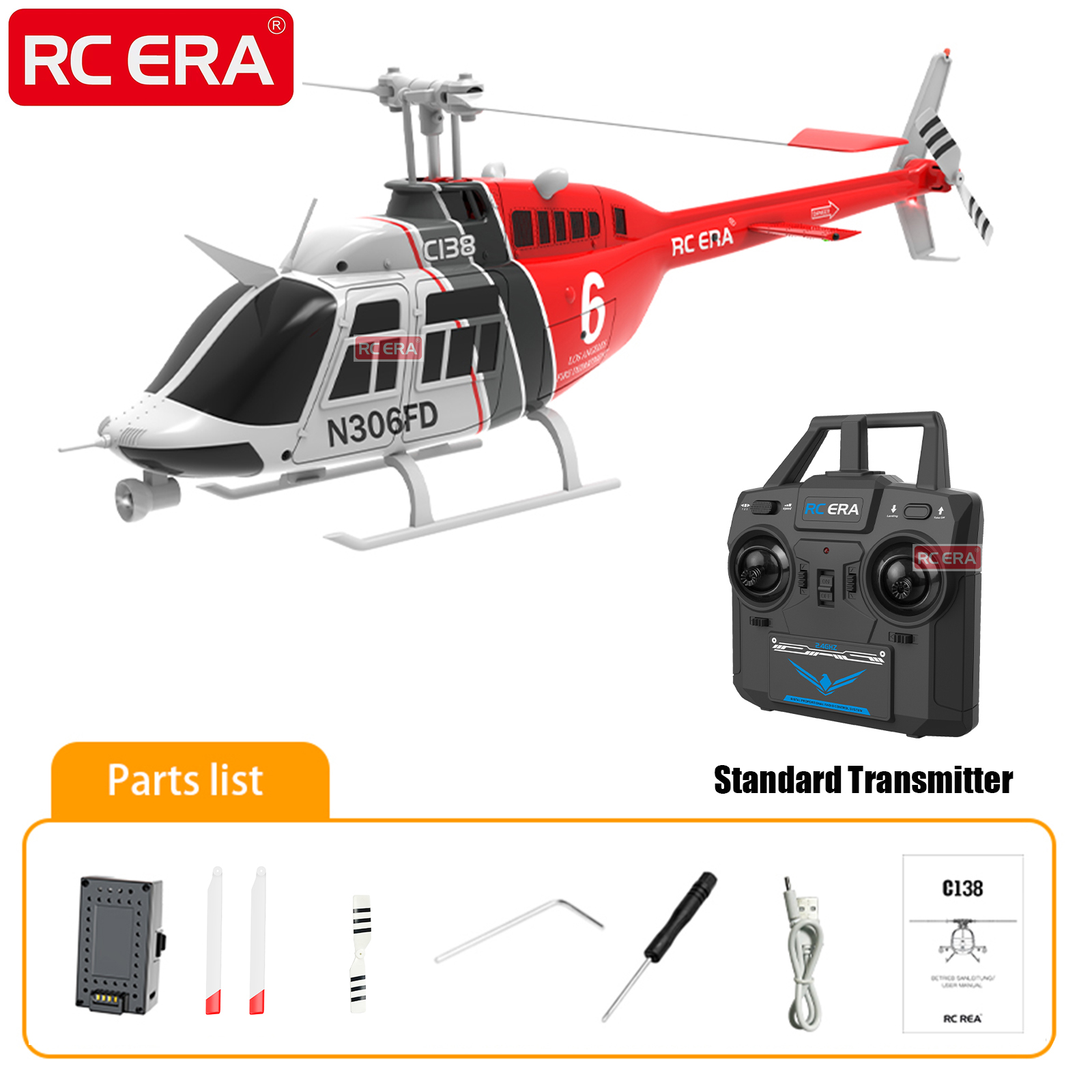 RC ERA C138 BELL 206 Jet Range - Rc Helicopter Gyro avaliação e preço