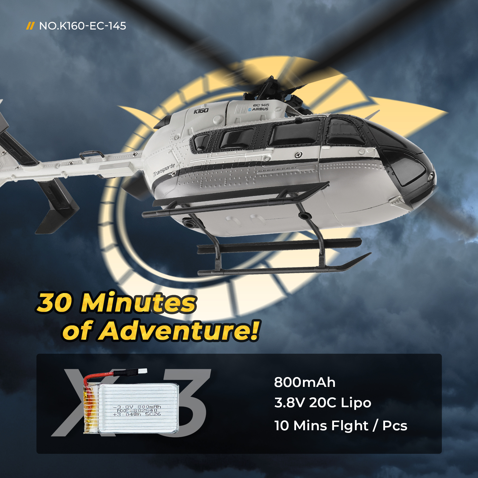 WLtoys XK K160 EC-145 (Airbus) - Rc Helicopter Electric avaliação e preço