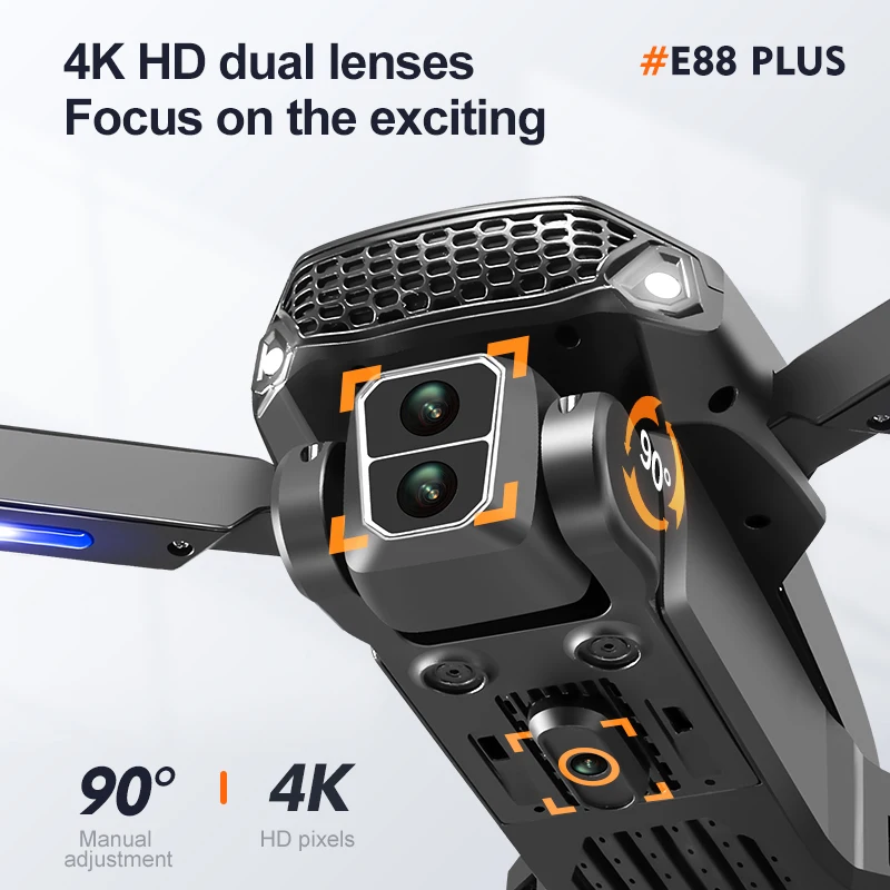 New E88 Plus Quadcopter Drone: - Rc Helicopter Case avaliação e preço