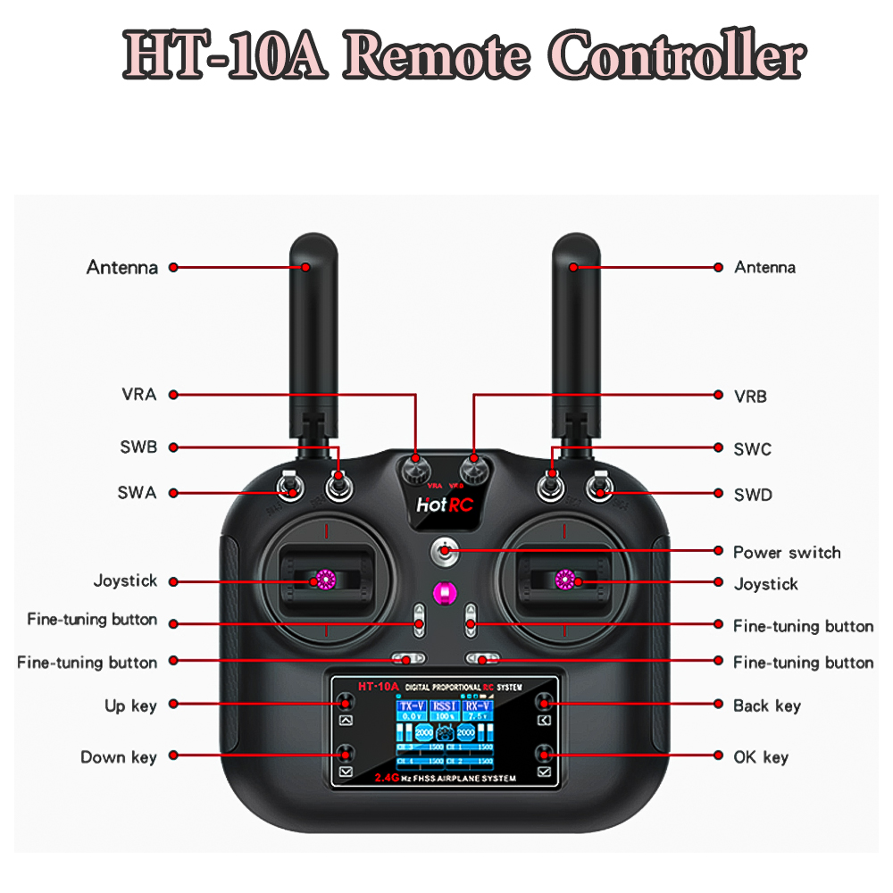 Hotrc HT-10A 2.4G 10CH Transmi - Rc Helicopter Motor avaliação e preço