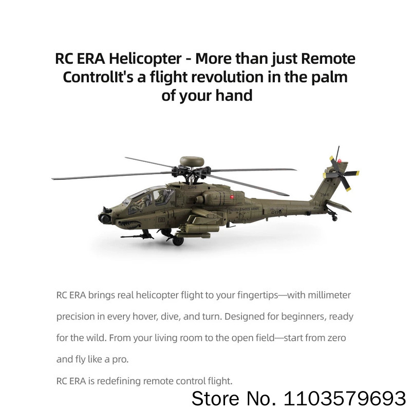Rc Era Rc Helicopter Ah 64d Ap - Rc Helicopter Single Rotor avaliação e preço
