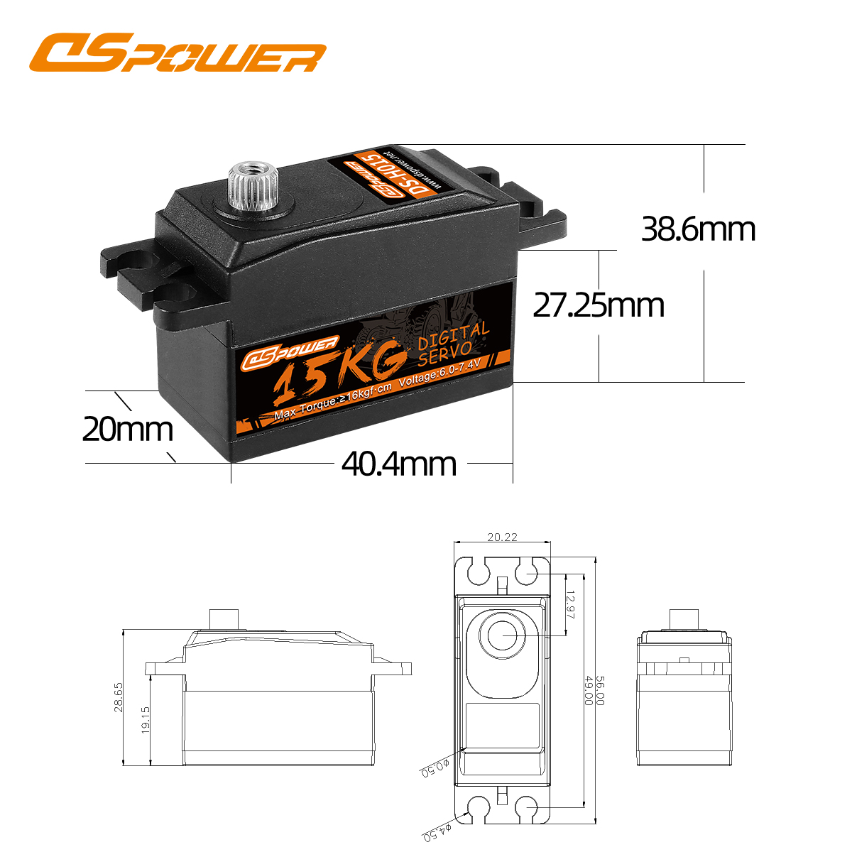 DSpower 15KG High Troque Metal - Rc Helicopter Motor avaliação e preço