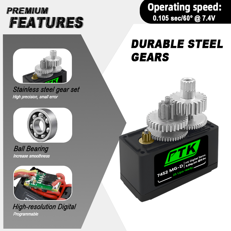 PTK 7452 MG-D 9g Digital Servo - Rc Helicopter Parts avaliação e preço