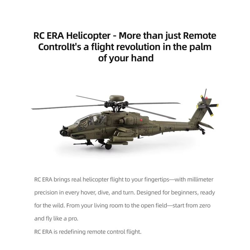 New In Stock RC Era Ah-64d Apa - Rc Helicopter Single Rotor avaliação e preço